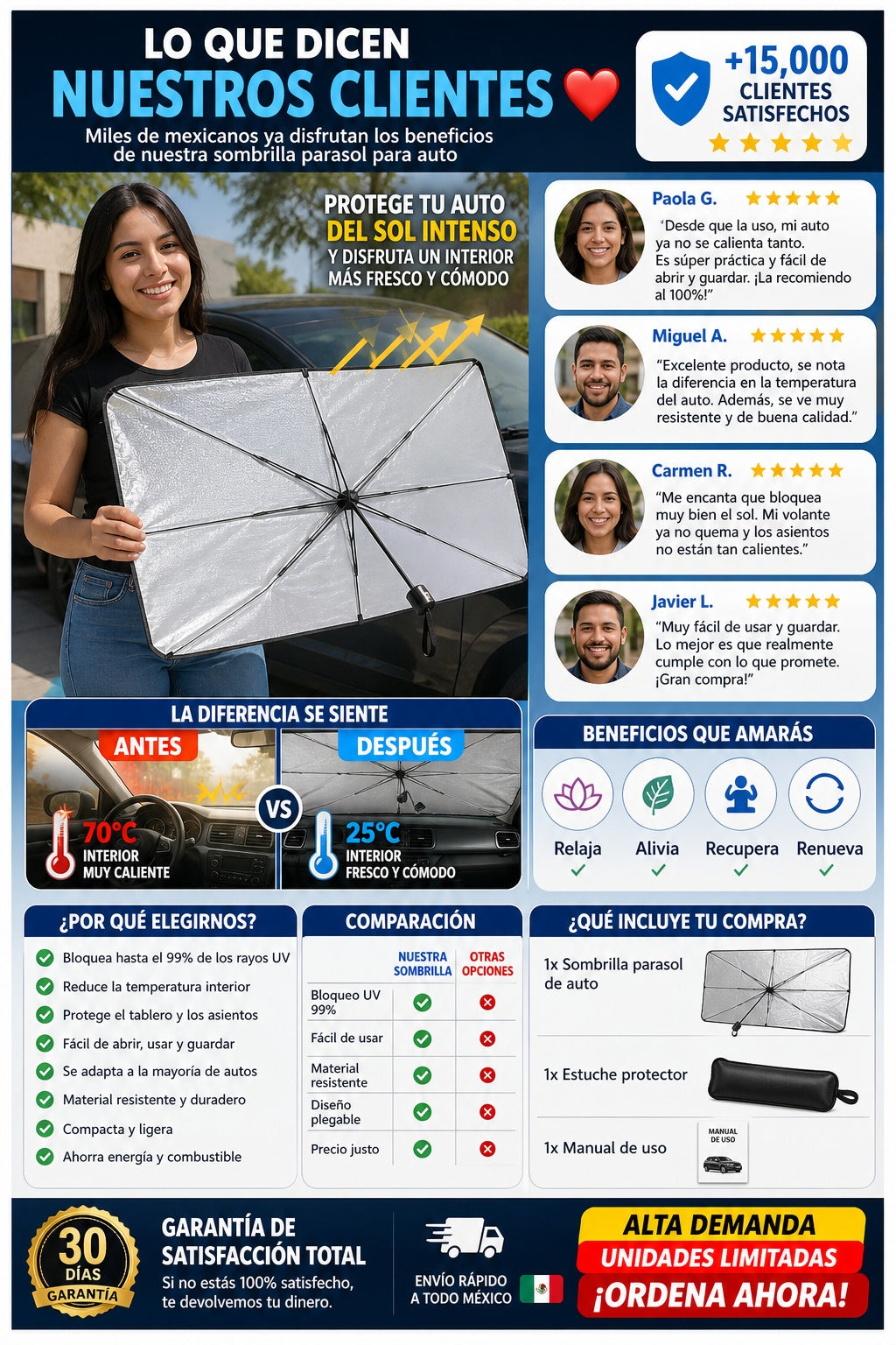 Parasol Plegable Para Parabrisas Coche - imagen 6