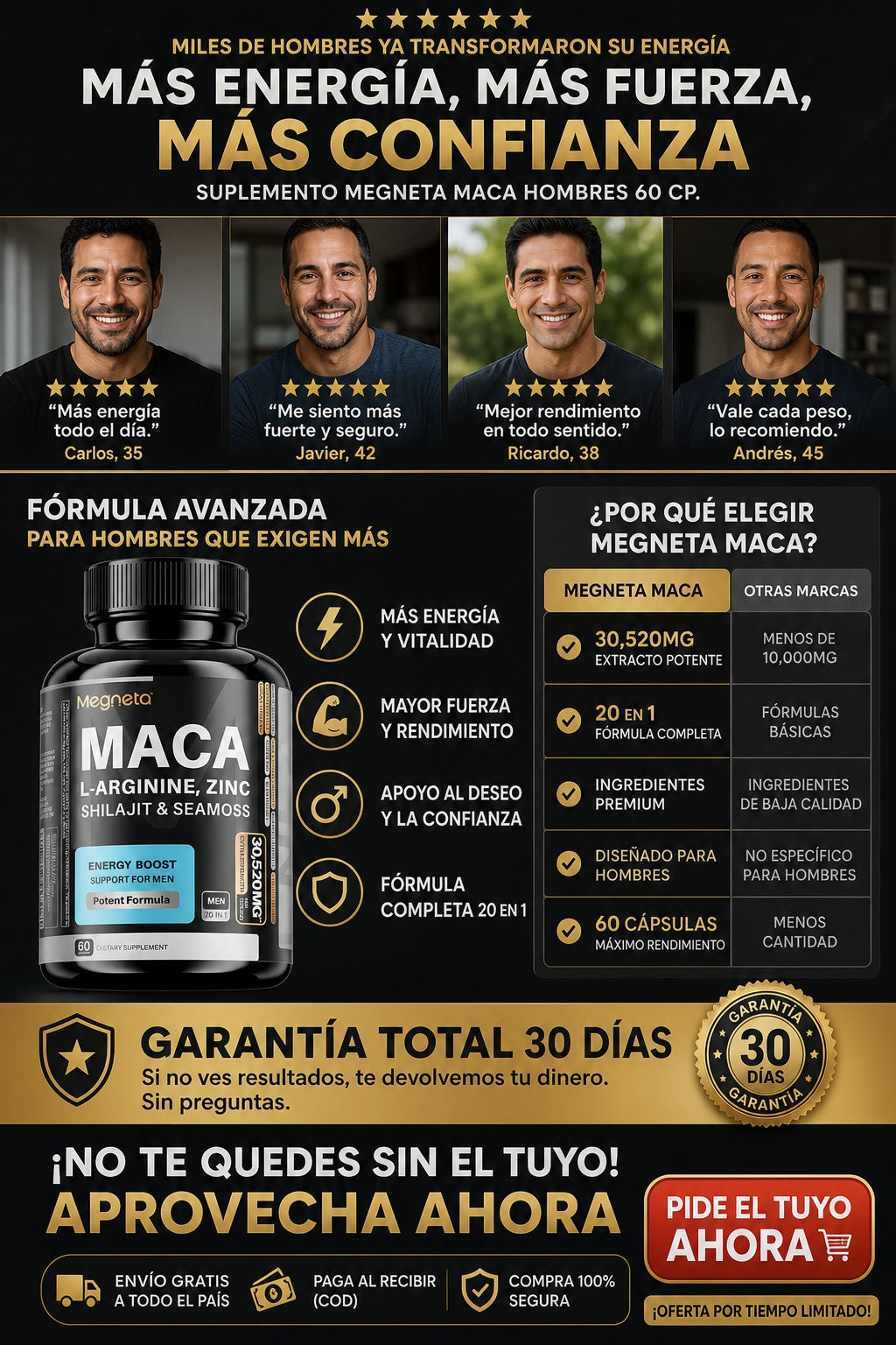 Suplemento Megneta Maca Hombres 60 Cp - imagen 6
