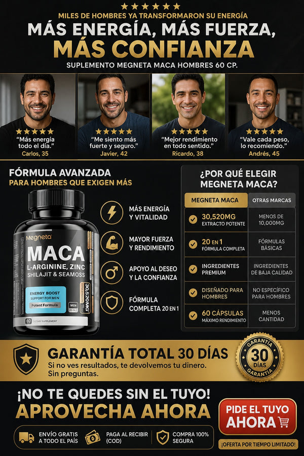 Suplemento Megneta Maca Hombres 60 Cp - imagen 6