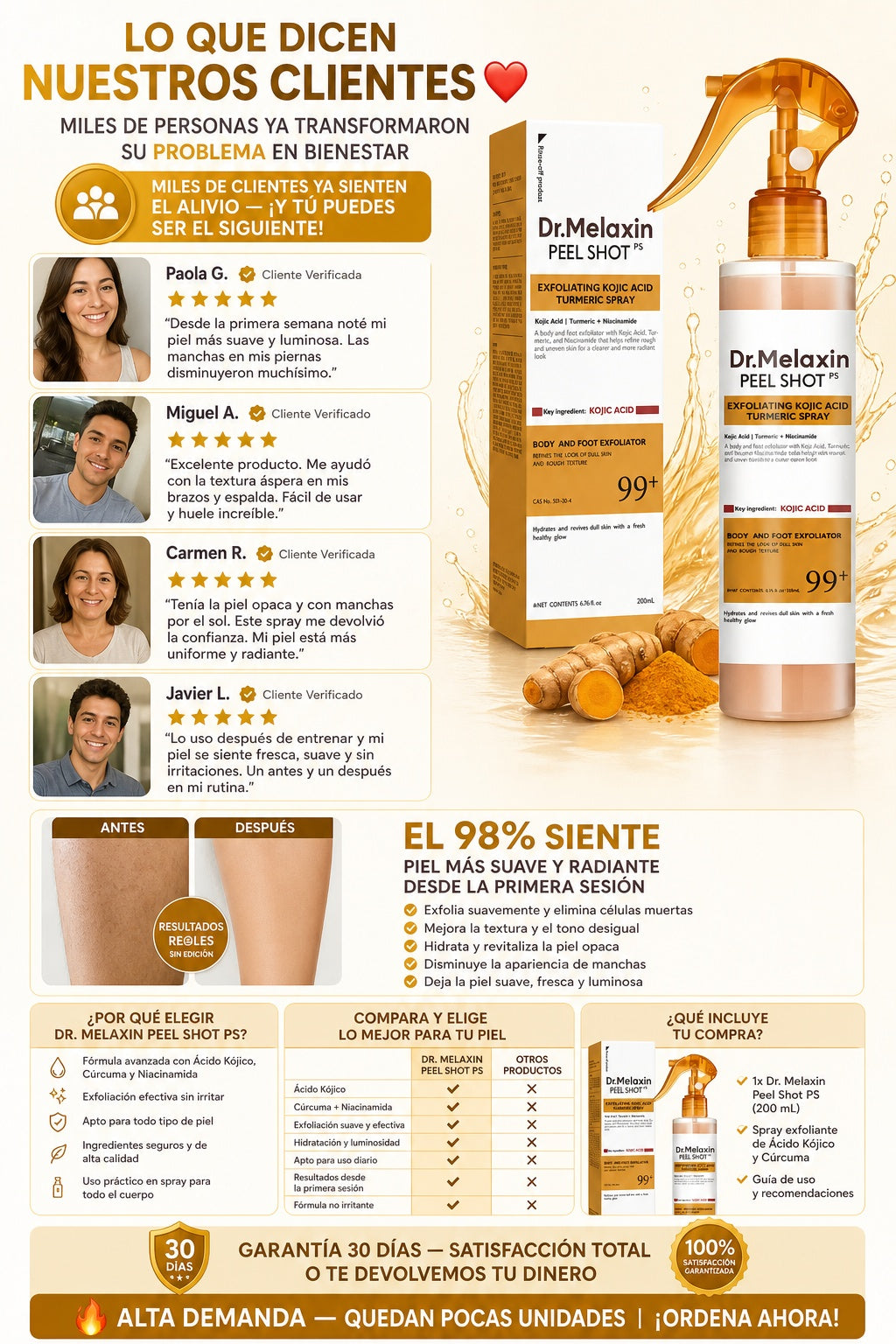 Spray Dr. Melaxin Exfoliante Curcuma - imagen 6