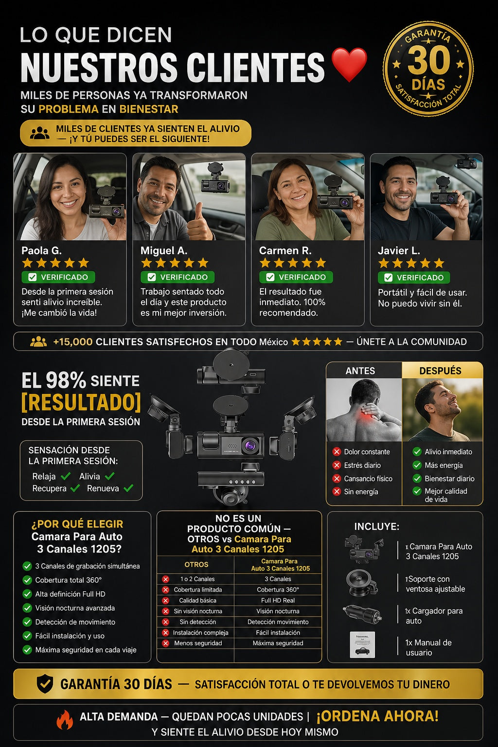 Camara Para Auto 3 Canales 1205 - imagen 6