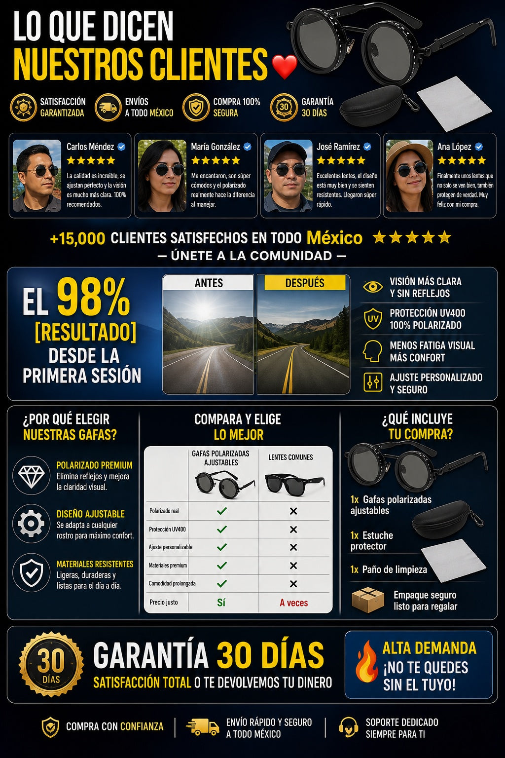 Gafas Lentes Polarizado Ajustable - imagen 6