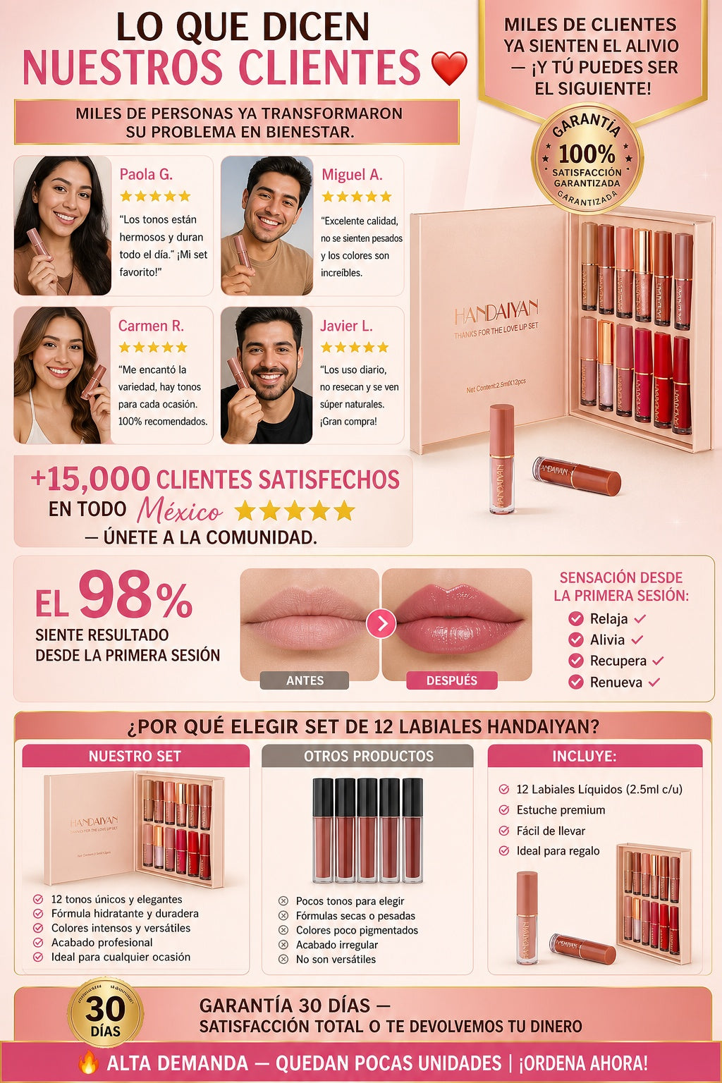 Set De 12 Labiales Handaiyan - imagen 6
