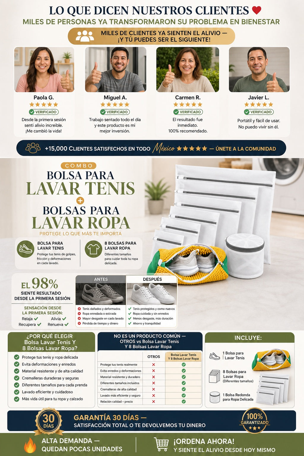 Bolsa Lavar Tenis Y 8 Bolsas Lavar Ropa - imagen 6