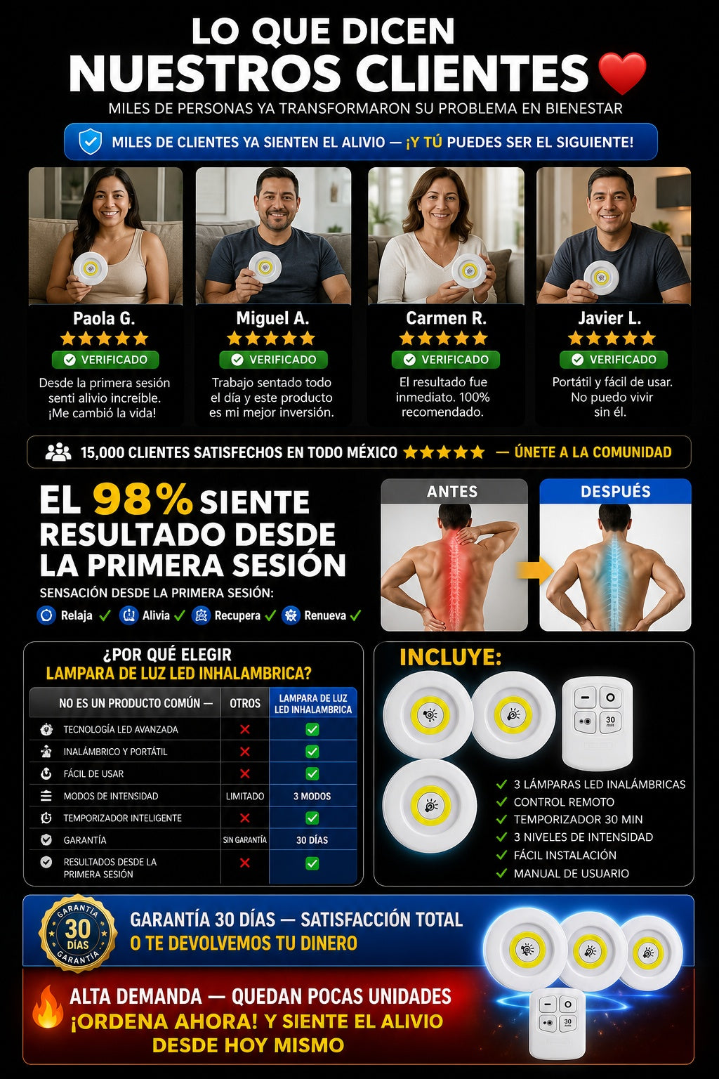 Lampara De Luz Led Inhalambrica - imagen 6