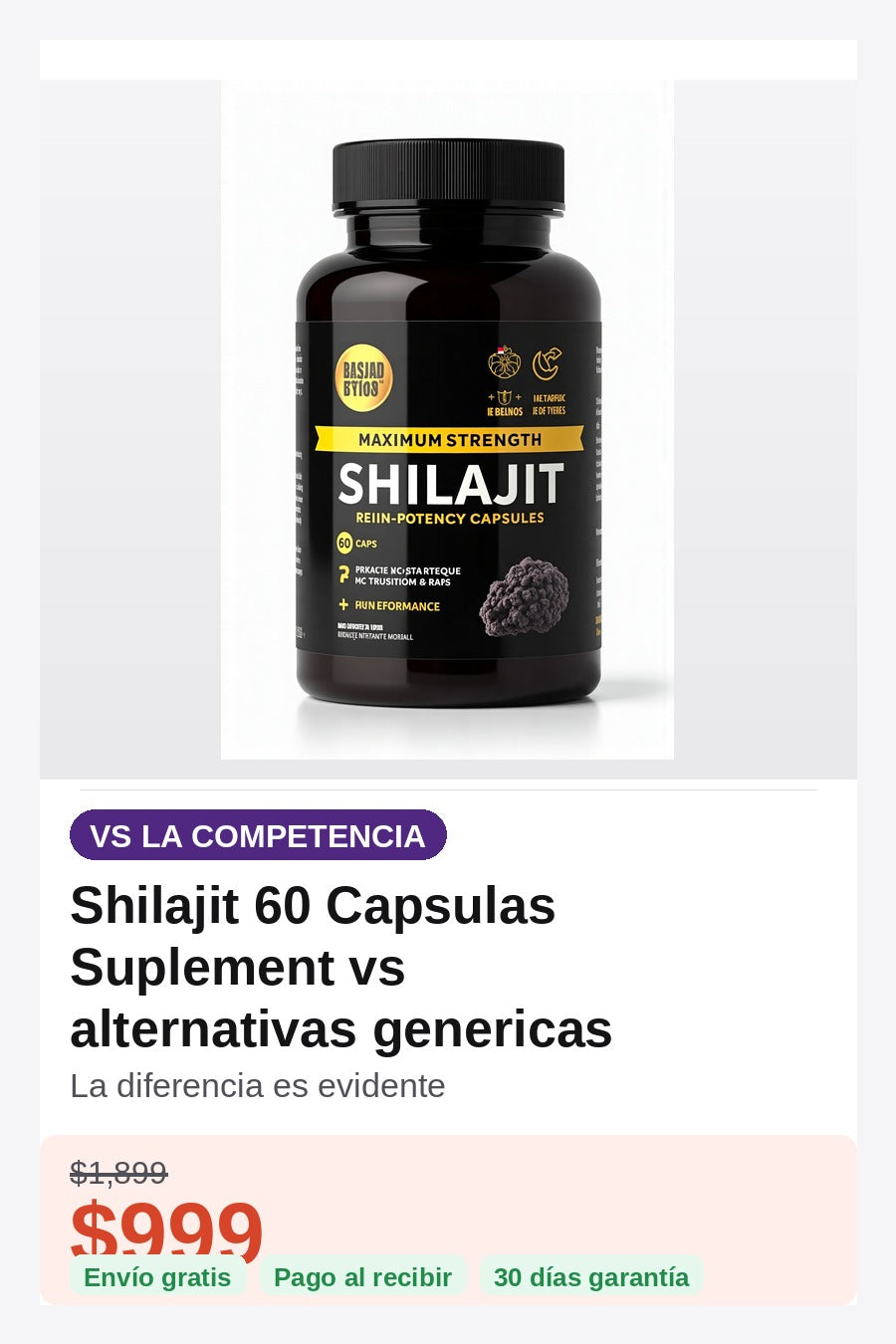 Shilajit 60 Capsulas Suplemento — comparativa