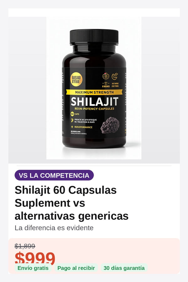 Shilajit 60 Capsulas Suplemento — comparativa