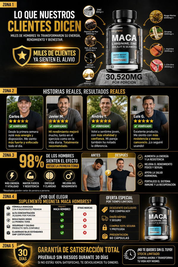 Suplemento Megneta Maca Hombres 60 Cp - imagen 6