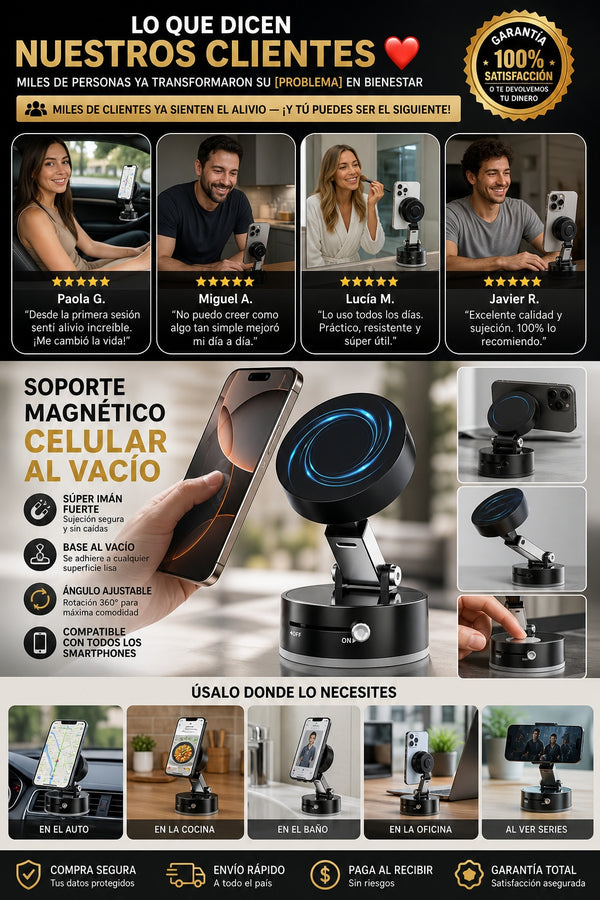 Soporte Magnetico Celular Al Vacio IDEAL PARA OFICINA, AUTO, ESCRITORIO, VIAJE DE NEGOCIOS ETC - imagen 6