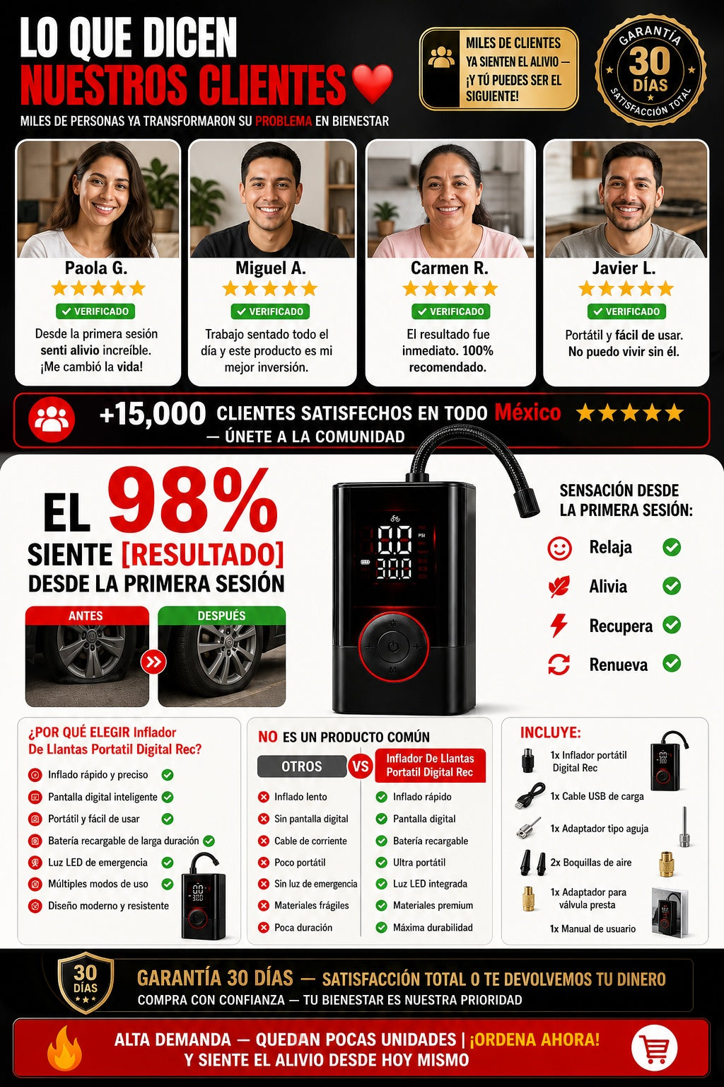 Inflador De Llantas Portatil Digital Rec - imagen 6