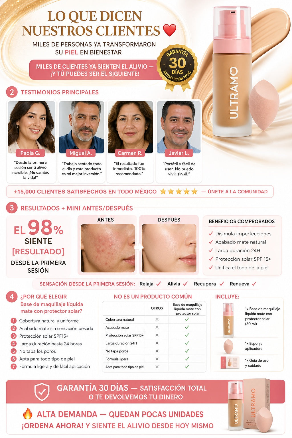 Base de maquillaje líquida mate con protector solar - imagen 6 - comparativa