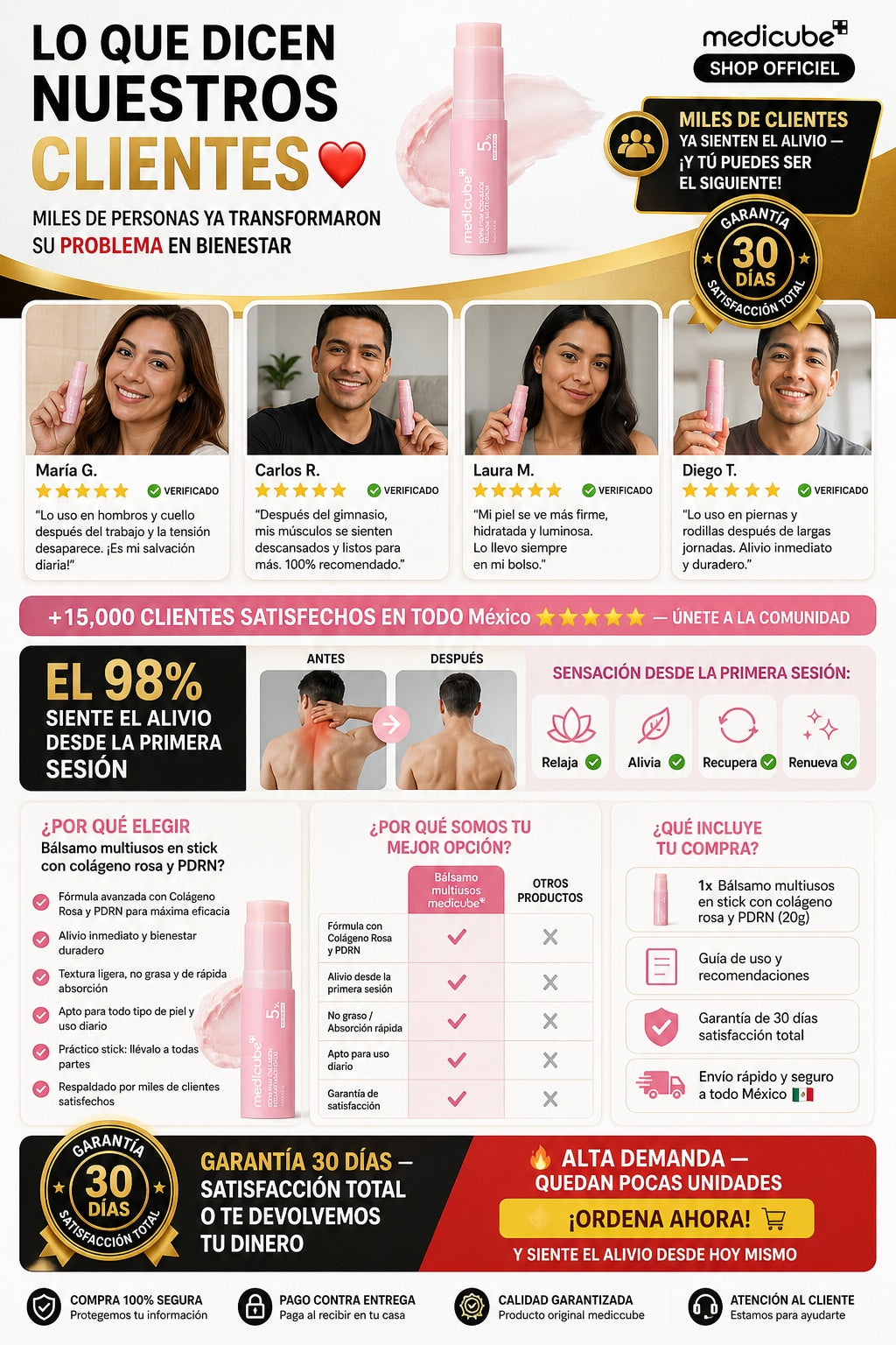Bálsamo multiusos en stick con colágeno rosa y PDRN - imagen 6 - comparativa
