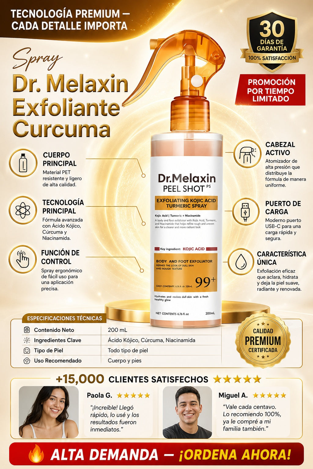 Spray Dr. Melaxin Exfoliante Curcuma - imagen 7