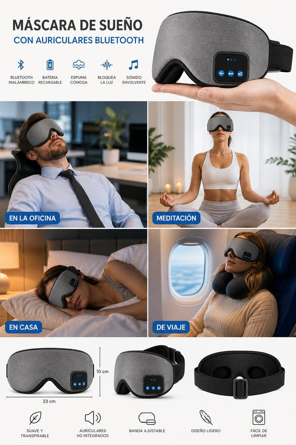 Mascara Para Dormir Con Auriculares Blue - imagen 7
