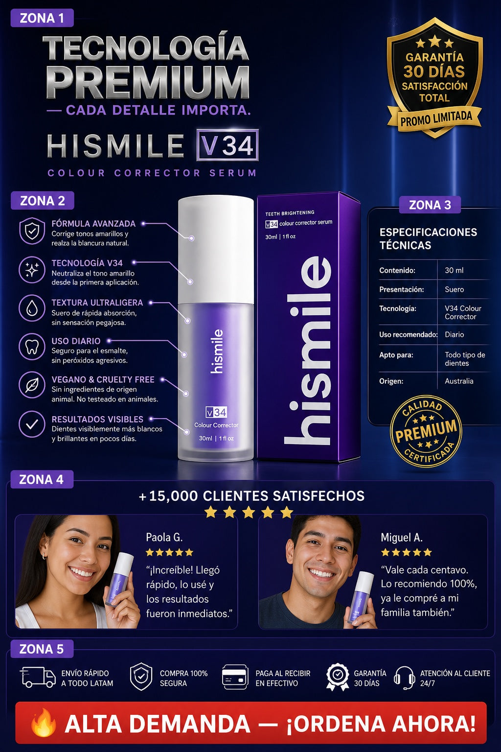 Pasta Hismiles Morada Blanqueador Dental - imagen 7 - prueba-social