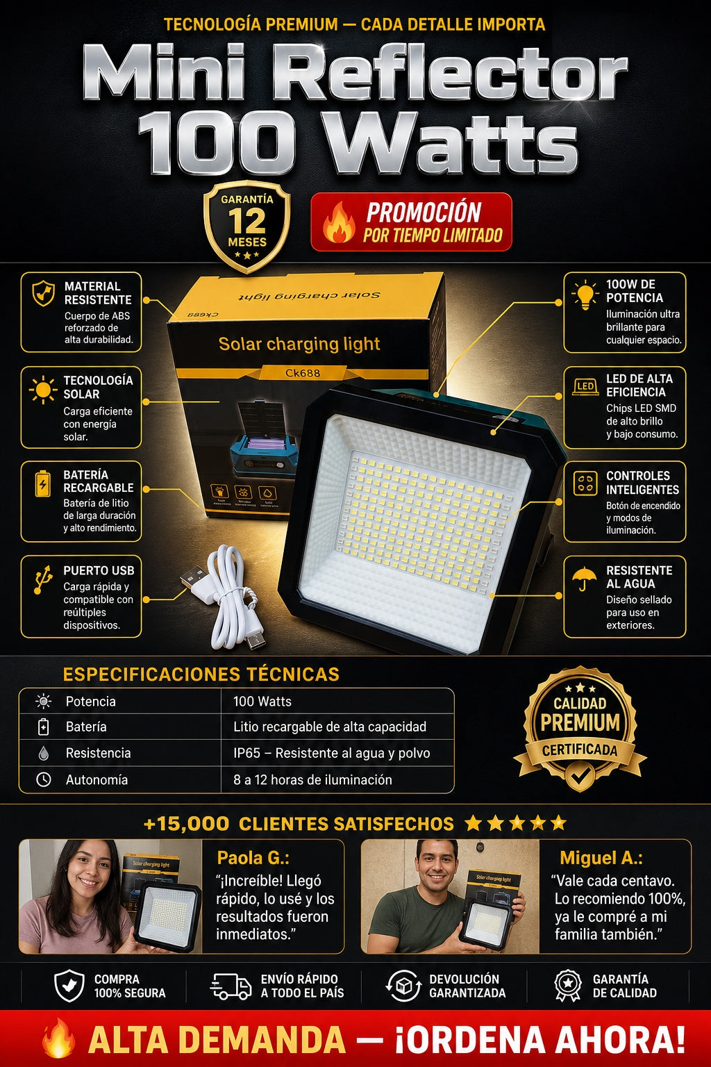 Mini Reflector 100 Watts - imagen 7