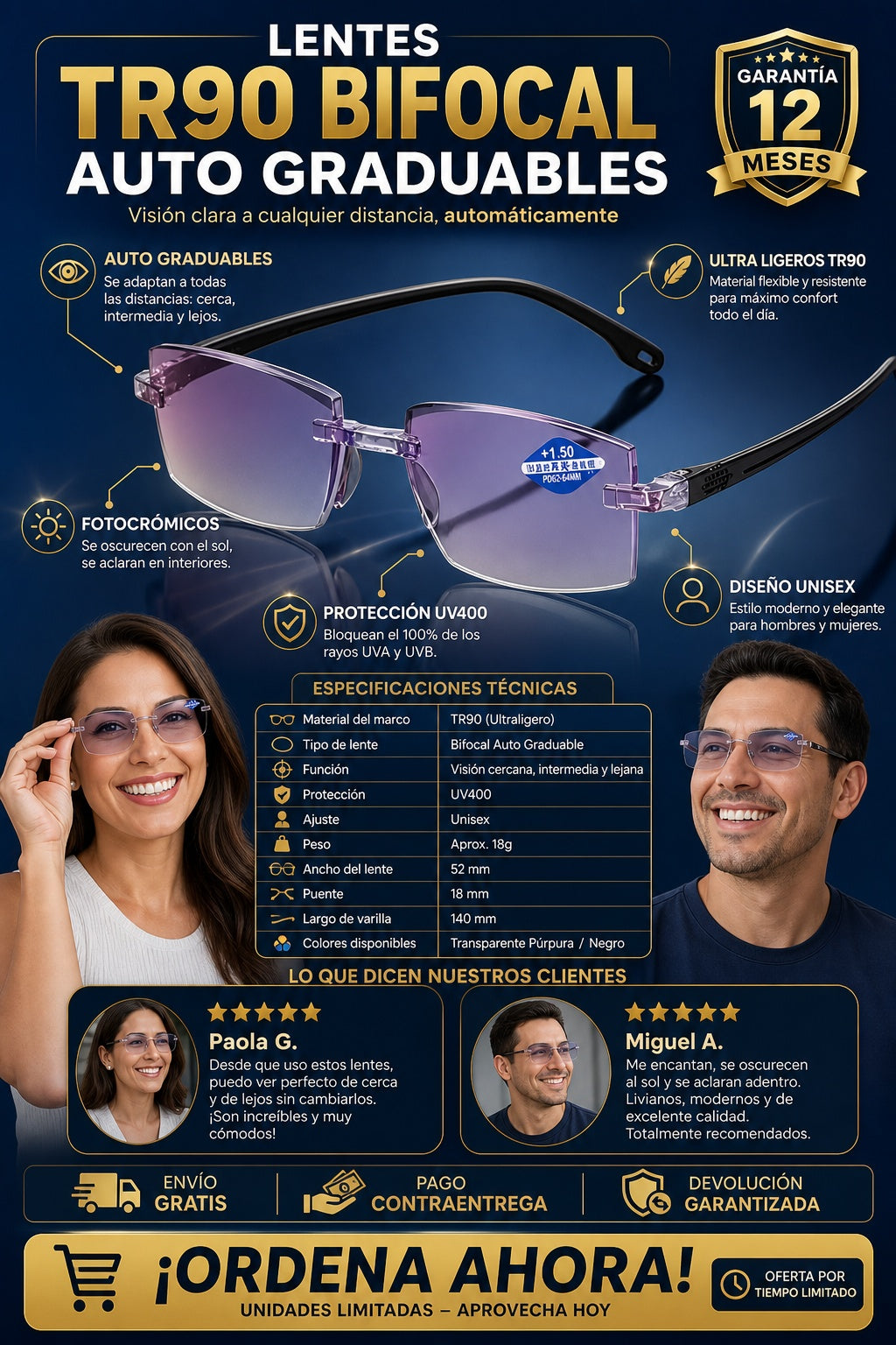 Lentes Tr90 Bifocal Auto Graduables - imagen 7