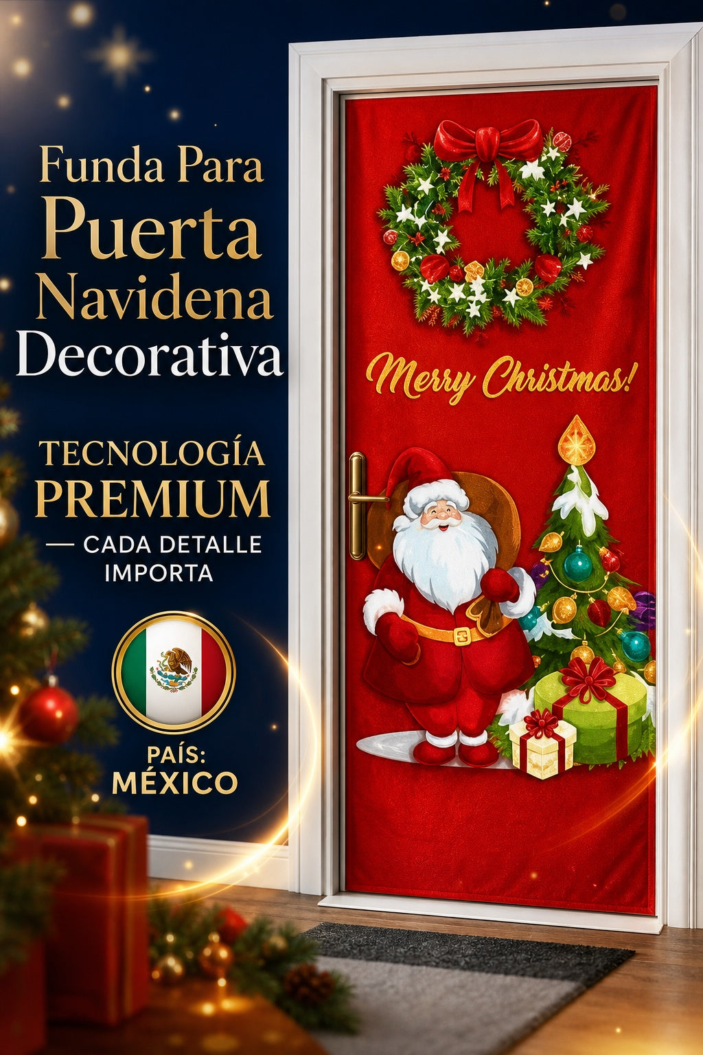 Funda Para Puerta Navidena Decorativa - imagen 7