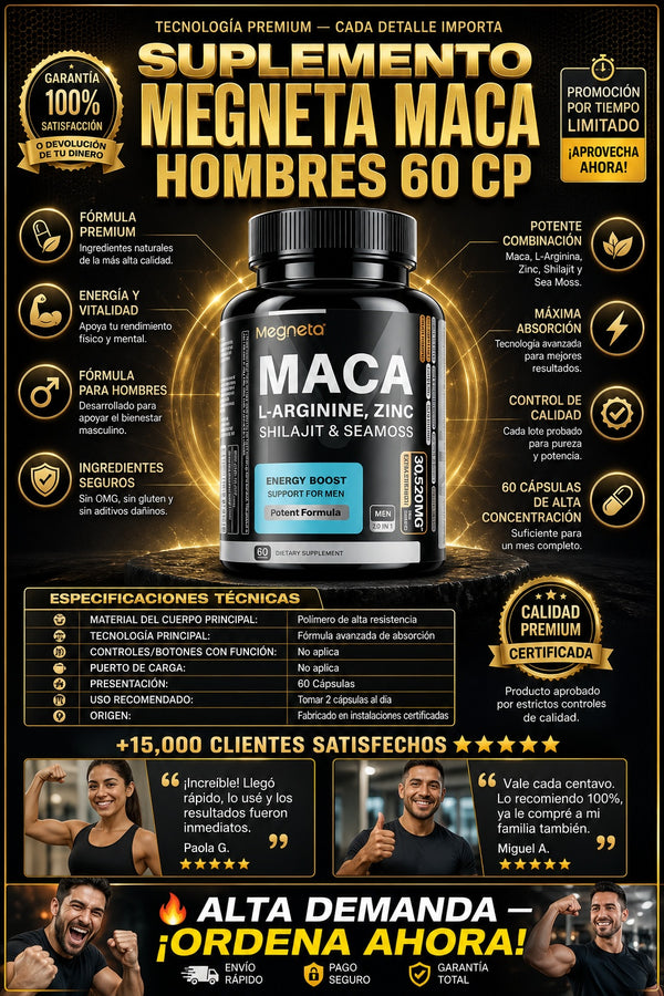 Suplemento Megneta Maca Hombres 60 Cp - imagen 7
