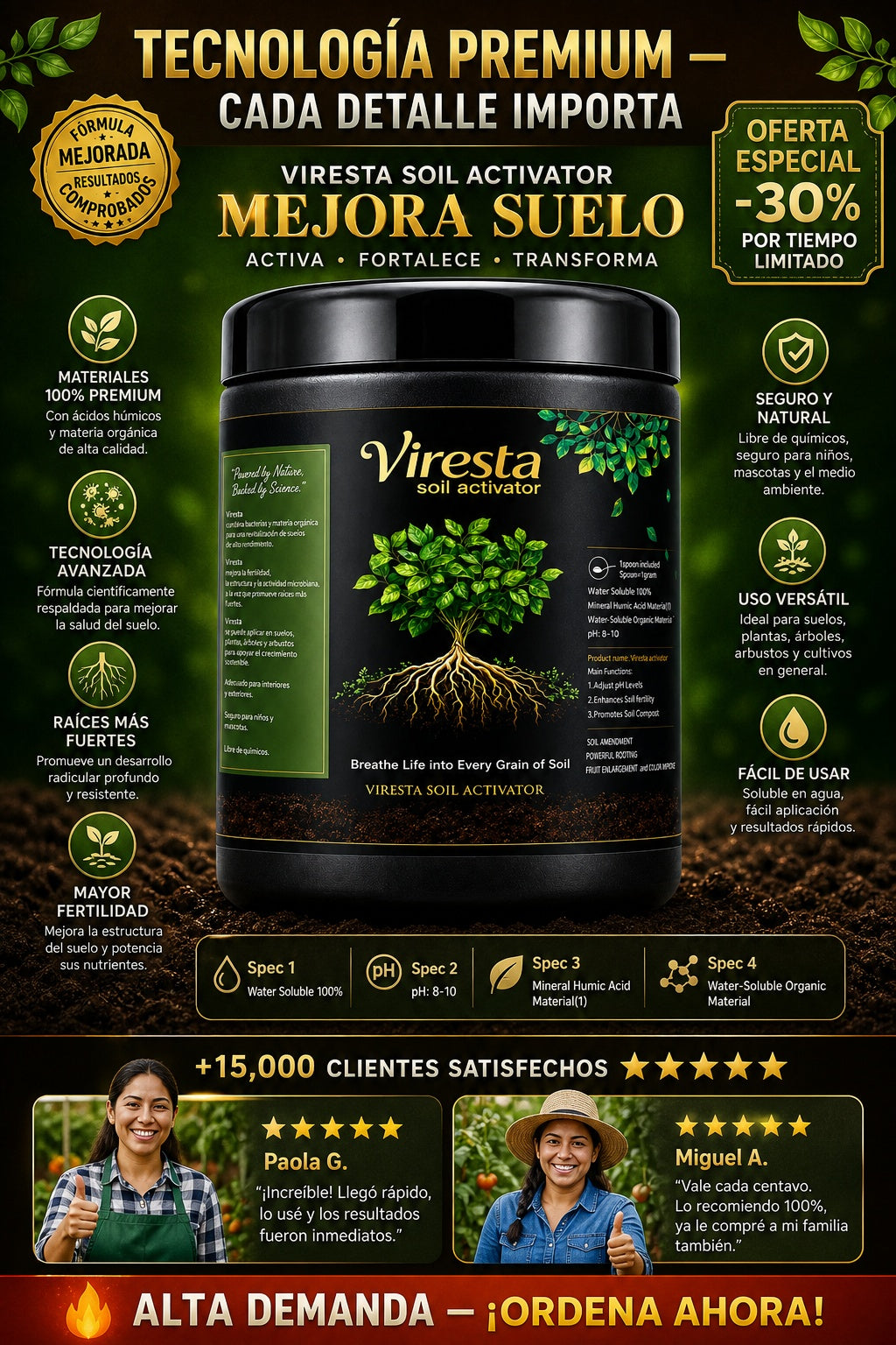 Viresta Soil Activator Mejora Suelo - imagen 7