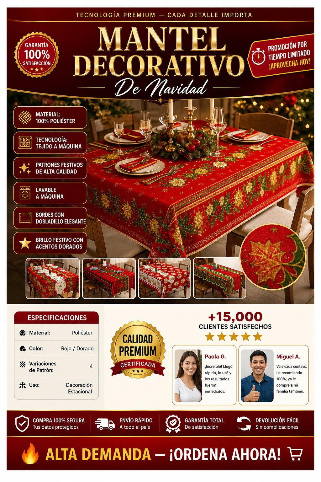 Mantel Decorativo De Navidad - imagen 7