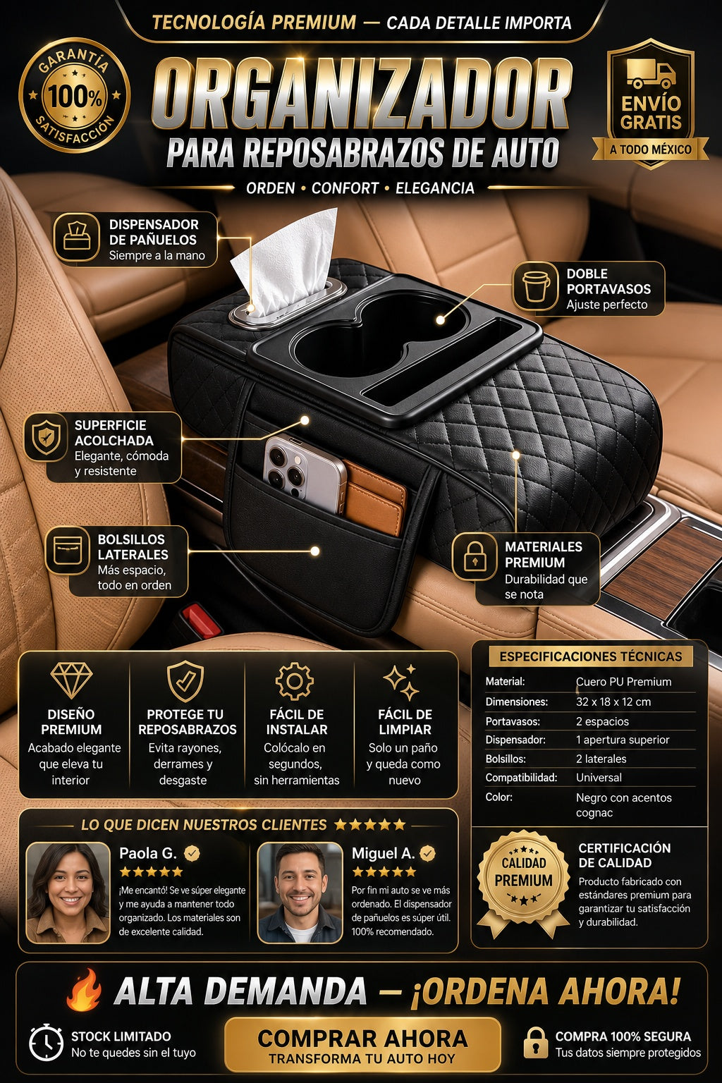 Organizador Para Reposabrazos De Auto - imagen 7
