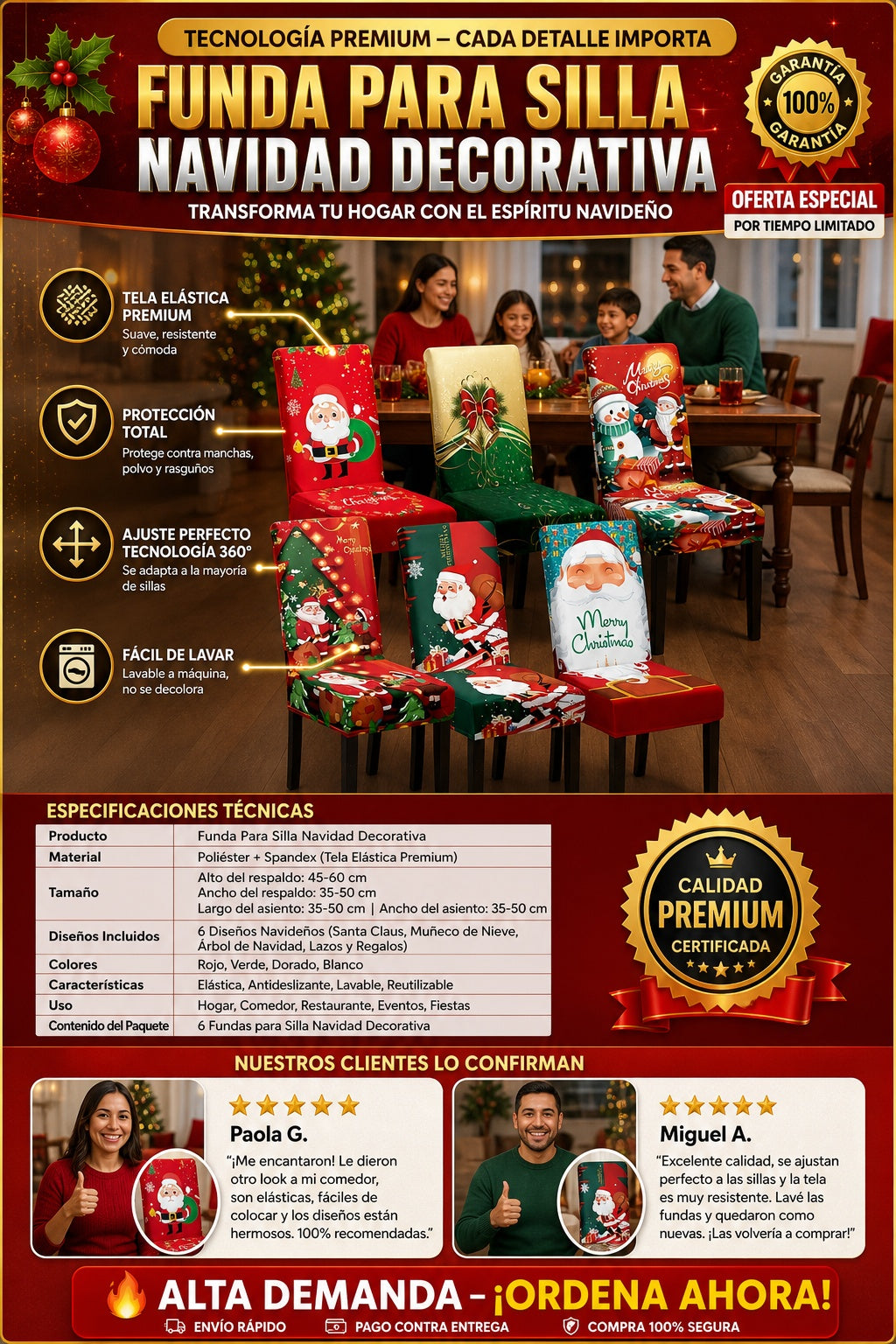 Funda Para Silla Navidad Decorativa - imagen 7