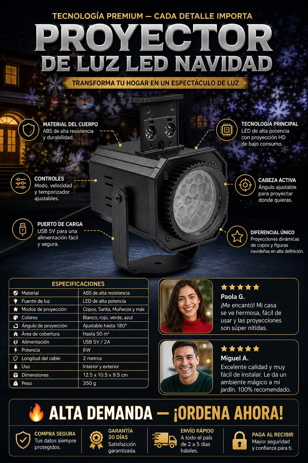 Proyector De Luz Led Navidad - imagen 7