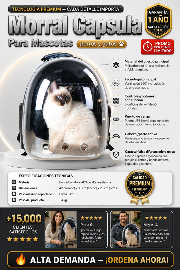 Morral Capsula Para Mascotas perros y gatos - imagen 7