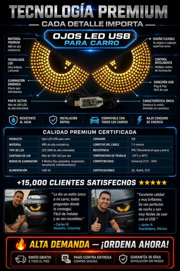 Ojos Led Usb para carro - imagen 7