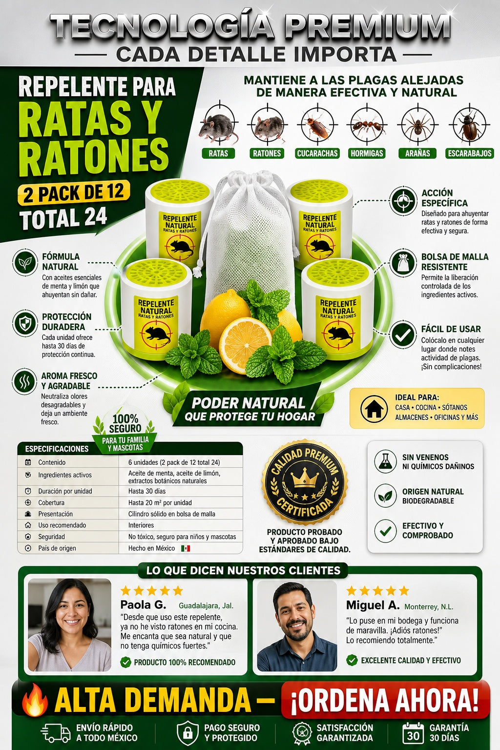 Repelente Para Ratas Y Ratones 2 pack de 12 total 24 - imagen 7