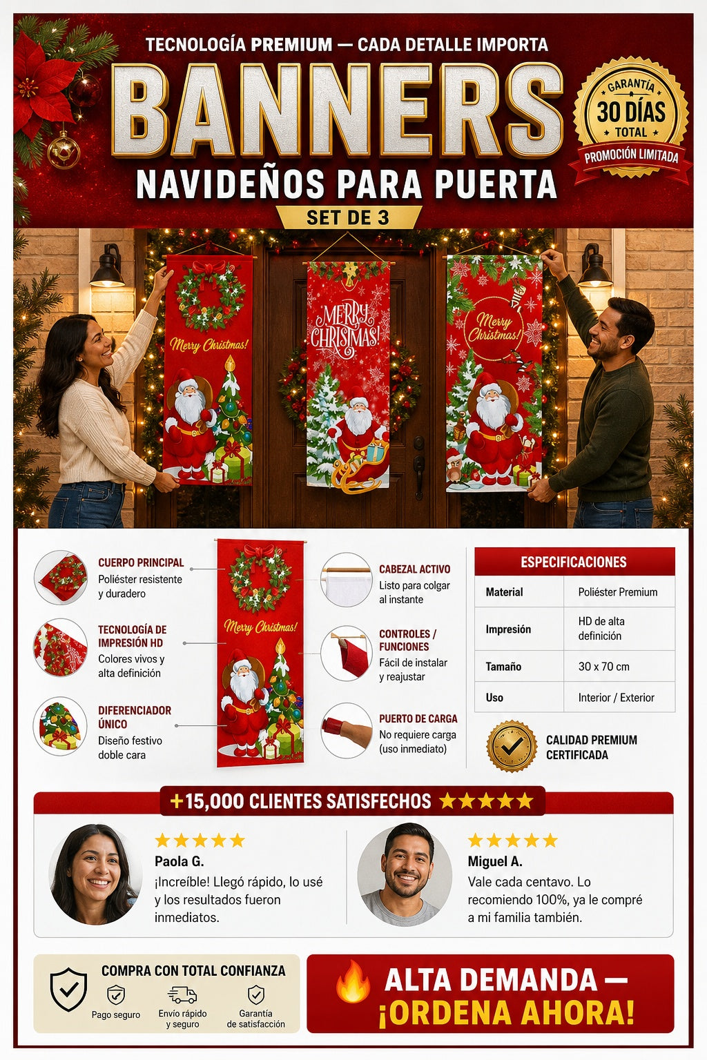 Funda Para Puerta Navideña  Decorativa de regalo set de 3 para el baño - imagen 7