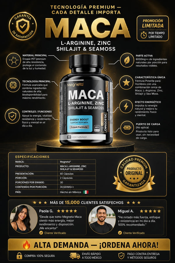 Suplemento Megneta Maca Hombres 60 Cp - imagen 7