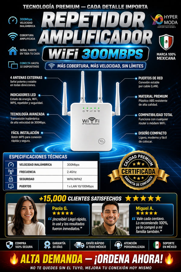 Repetidor Wifi Amplificador Senal 300mbp - imagen 7