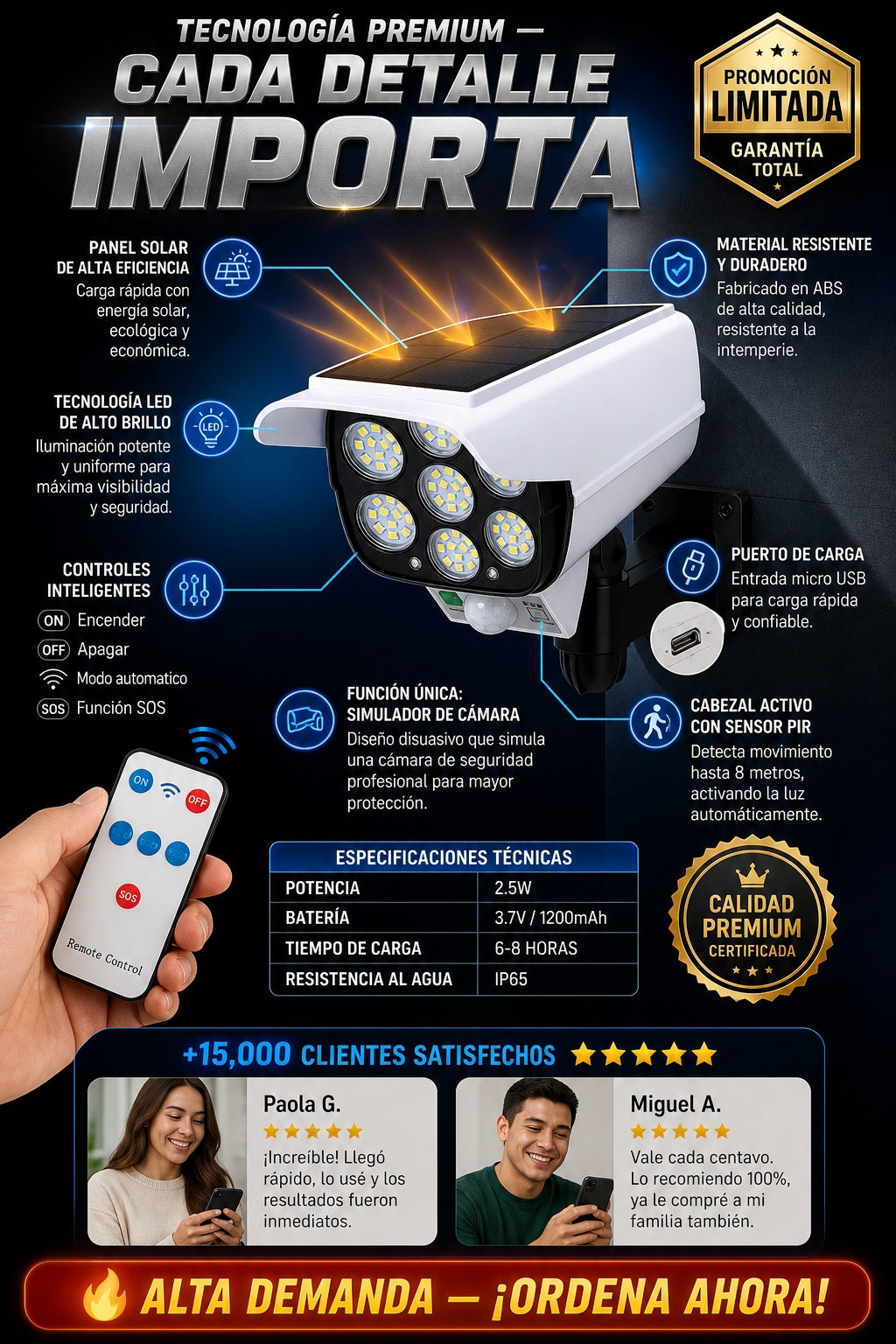 Lampara Solar Simulador De Camara - imagen 7