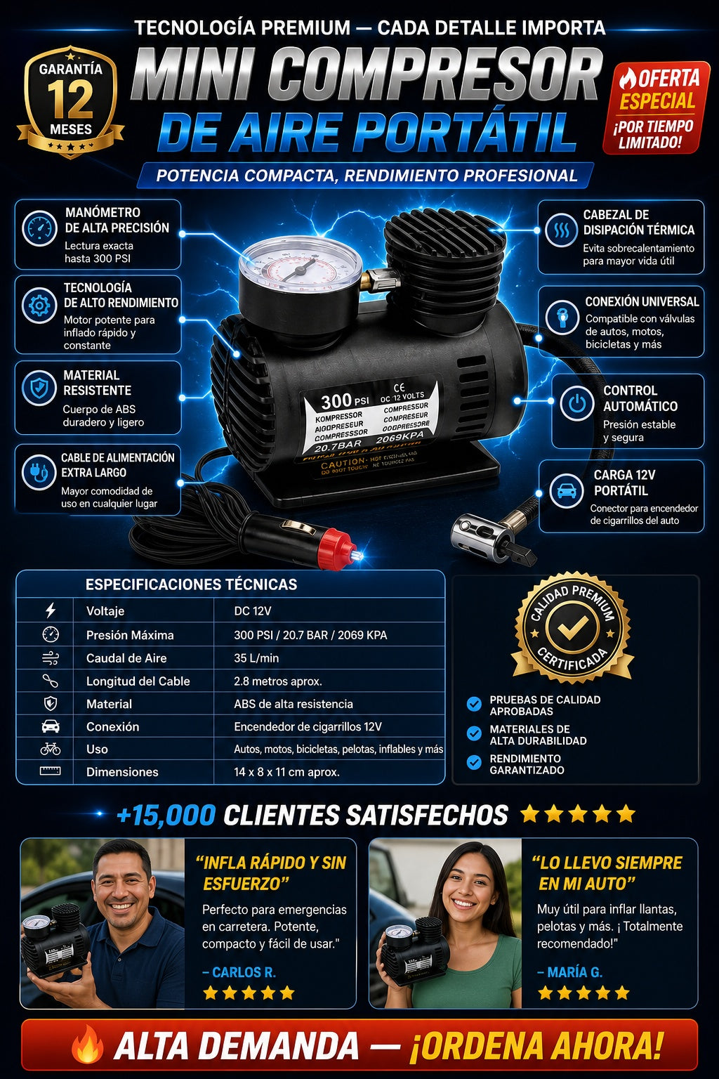 Mini Compresor De Aire Portatil - imagen 7