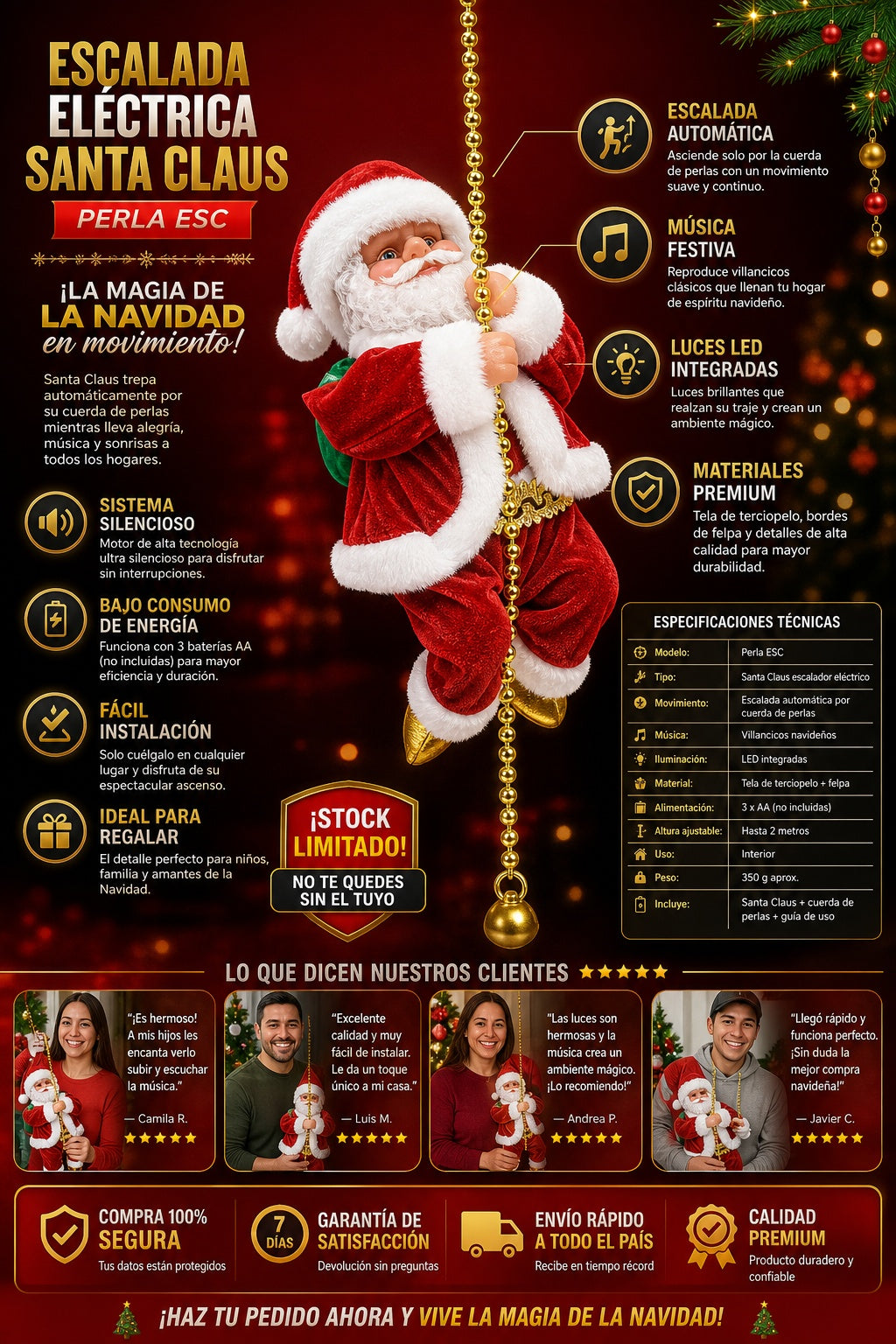 Escalada Electrica Santa Claus Perla Esc - imagen 7