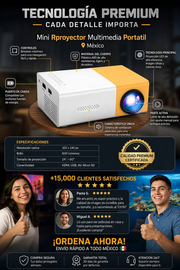 Mini Rproyector Multimedia Portatil - imagen 7