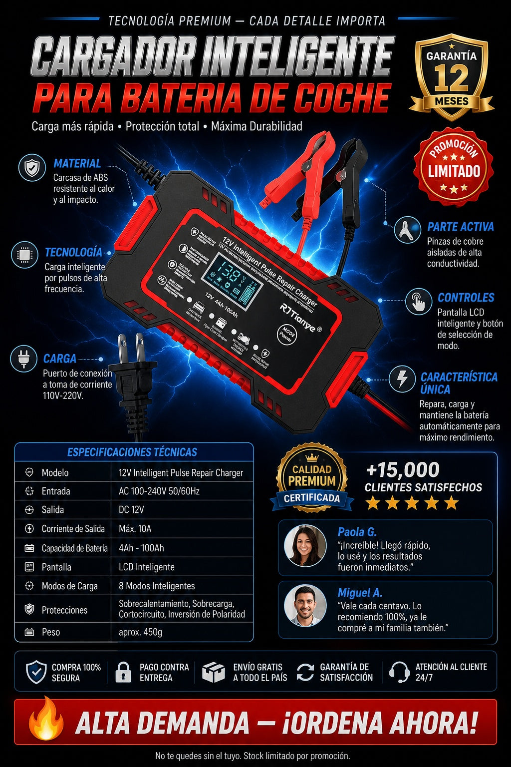Cargador Inteligente Para Bateria De Coche - imagen 7