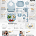 Set de vajilla de silicona para bebé con plato antideslizante y utensilios - imagen 7 - prueba-social