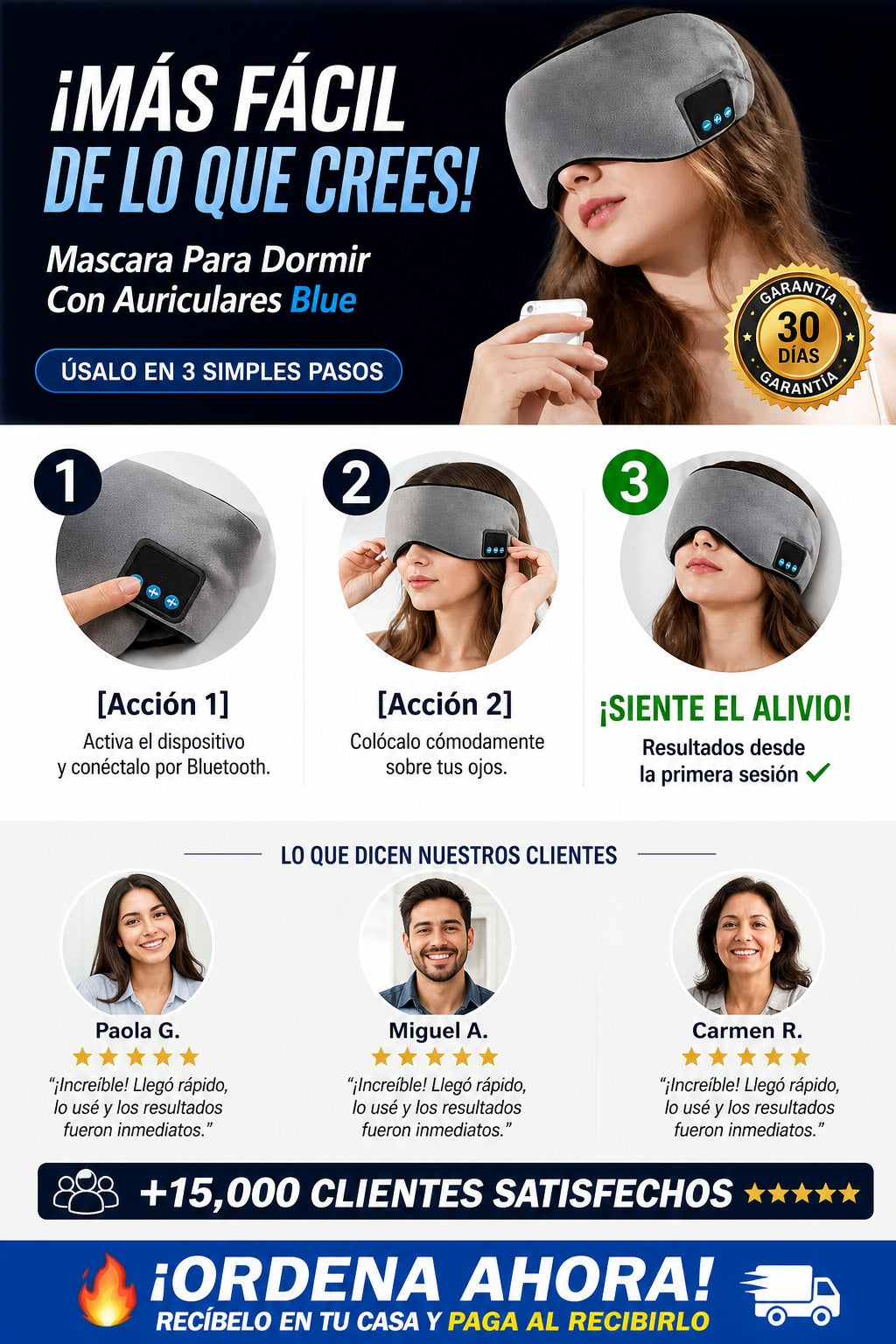 Mascara Para Dormir Con Auriculares Blue - imagen 8
