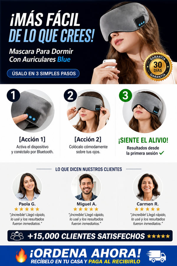 Mascara Para Dormir Con Auriculares Blue - imagen 8