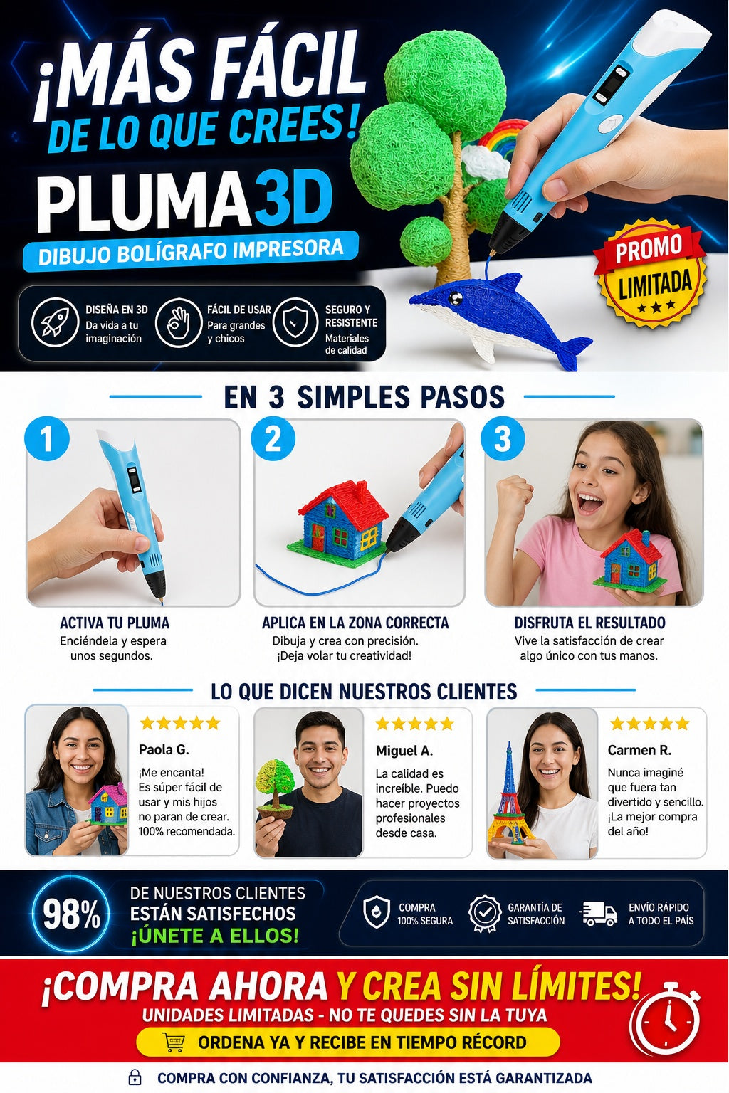 Pluma 3d Dibujo Boligrafo Impresora - imagen 8