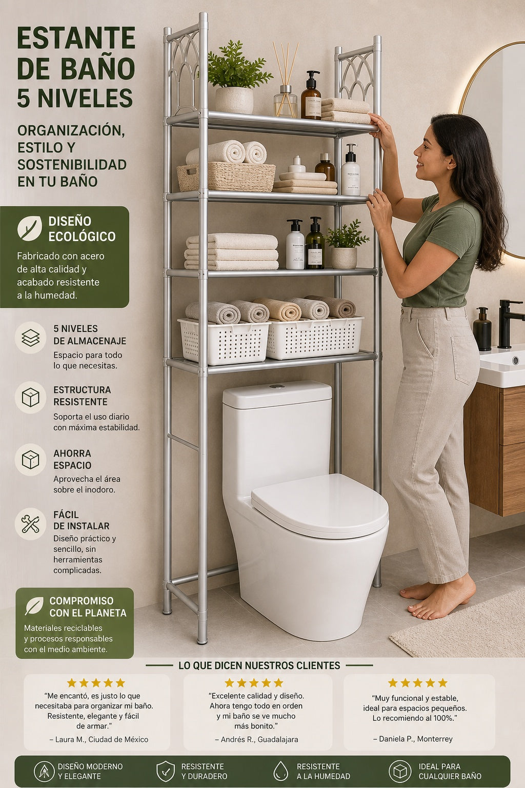 Estante Organizador Para Baño - imagen 8