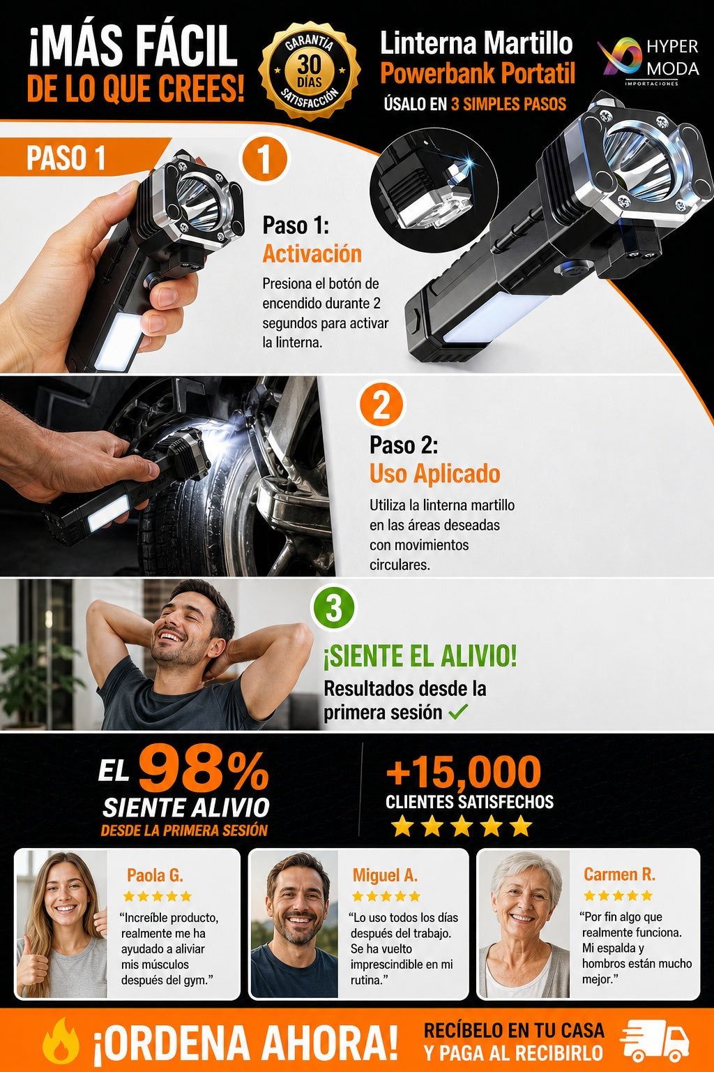 Linterna Martillo Powerbank Portatil - imagen 8