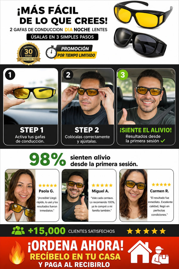 2 Gafas De Conduccion Dia Noche Lentes - imagen 8