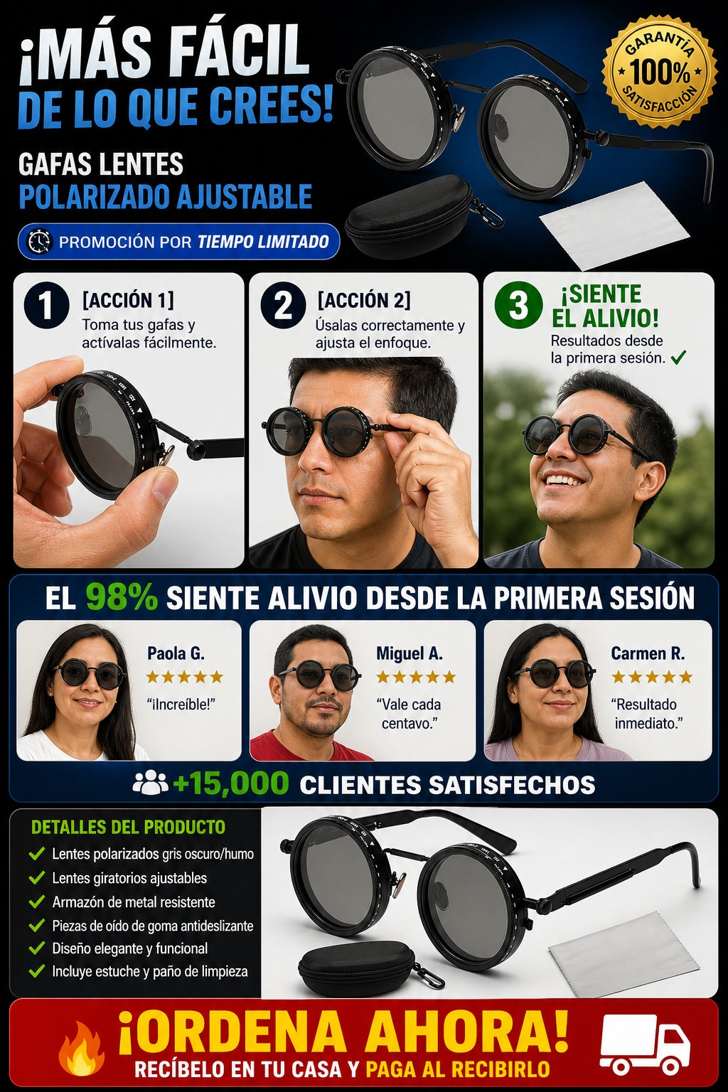 Gafas Lentes Polarizado Ajustable - imagen 8