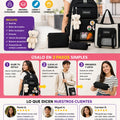 Set De Mochila Multifuncional incluye • 1 Mochila principal.  • 1 Bandolera.  • 1 Bolso mensajero.  • 1 Estuche.  • 1 Llavero de oso.  • 3 Botones decorativos.  • 2 Accesorios de conejo.  • 2 Accesorios de zanahoria. - imagen 8