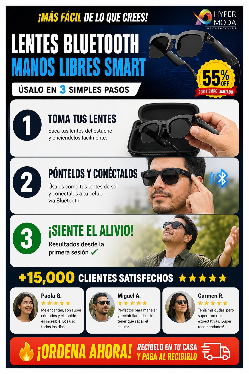 Lentes Bluetooth Manos Libres Smart - imagen 8