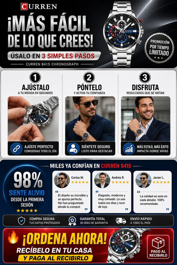 Reloj Curren 8415 Platea Crono Acero In - imagen 8
